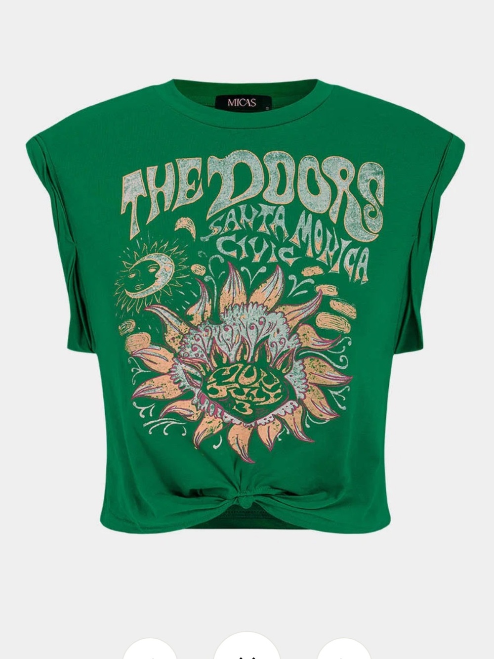 Micas Green 'The Doors' Graphic Cropped Tee